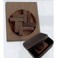 Wood Brain Teaser In Tin Box